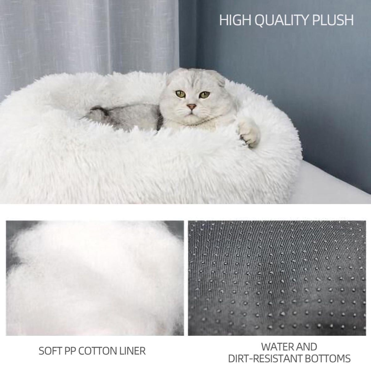 Soft Plush Round Pet Bed Cat Soft Bed Cat Bed for Cats Small Dogs
