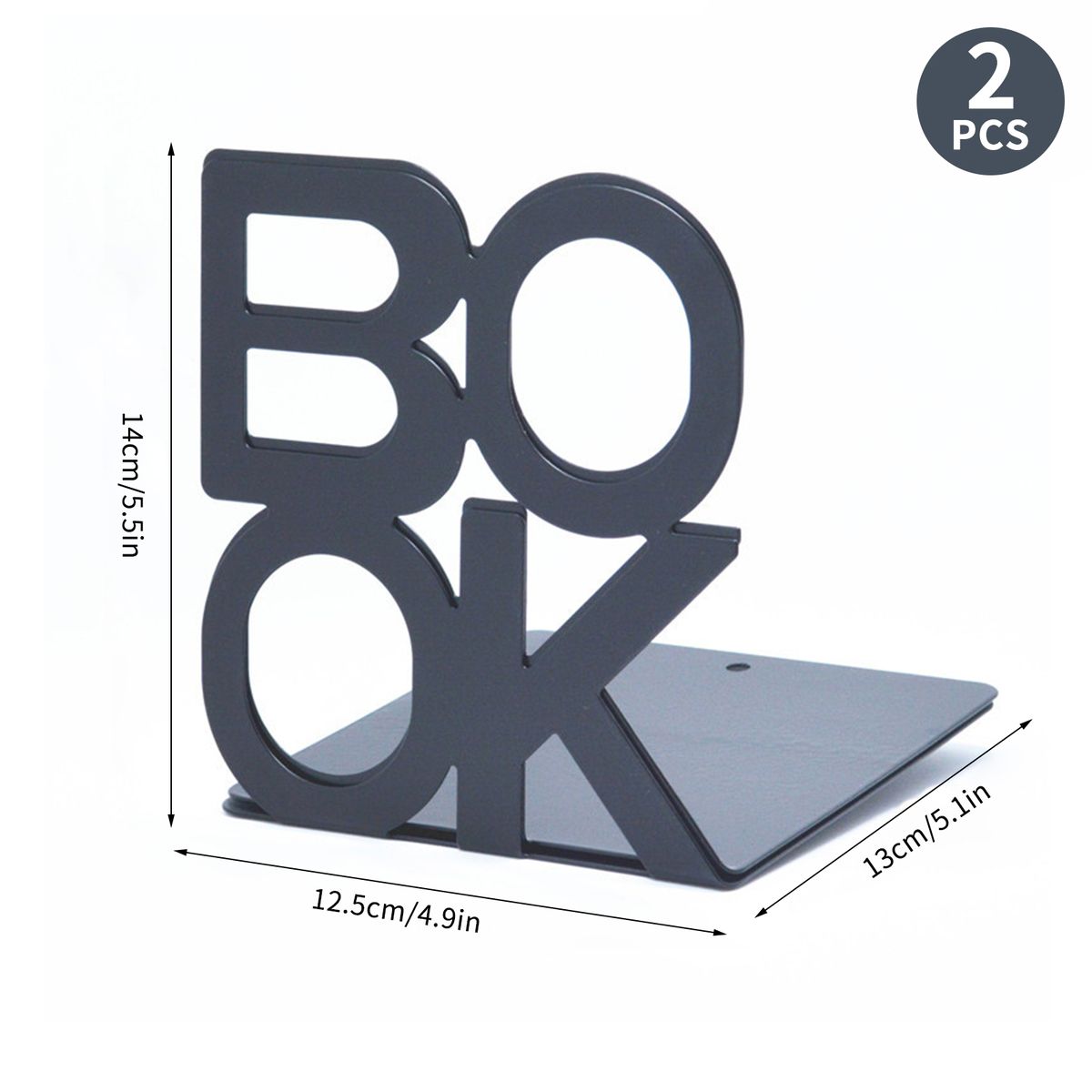 Metal Bookends Non-Slip Decorative Book Ends Support 4.9 X