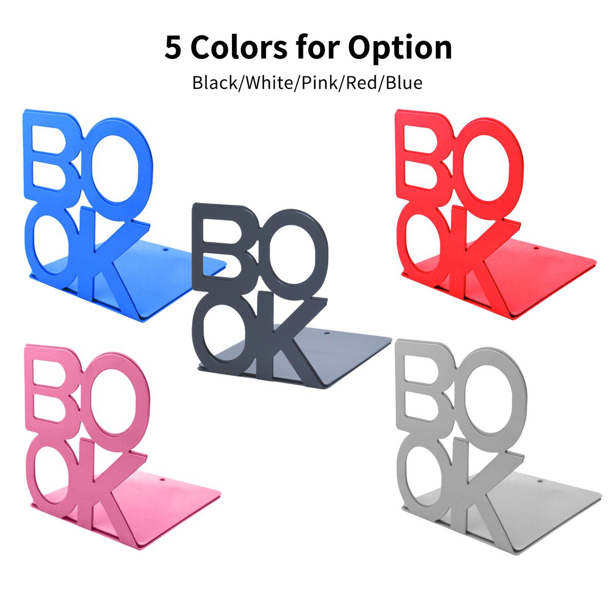 Metal Bookends Non-Slip Decorative Book Ends Support 4.9 X
