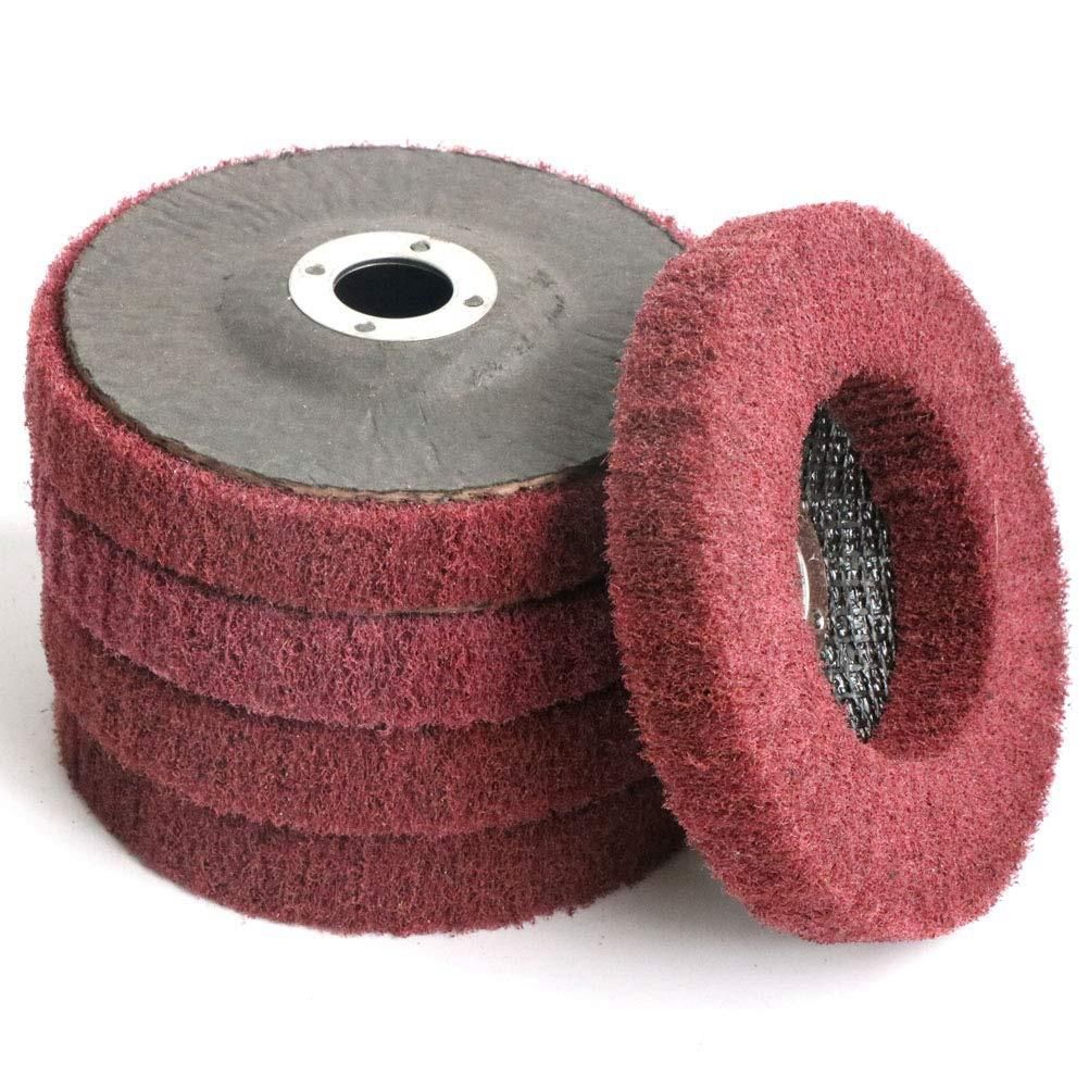 5Pcs 4 Inch Nylon Fiber Flap Disc Polishing Grinding Wheel,Scouring Pad Buffing Wheel for Angle Grinder