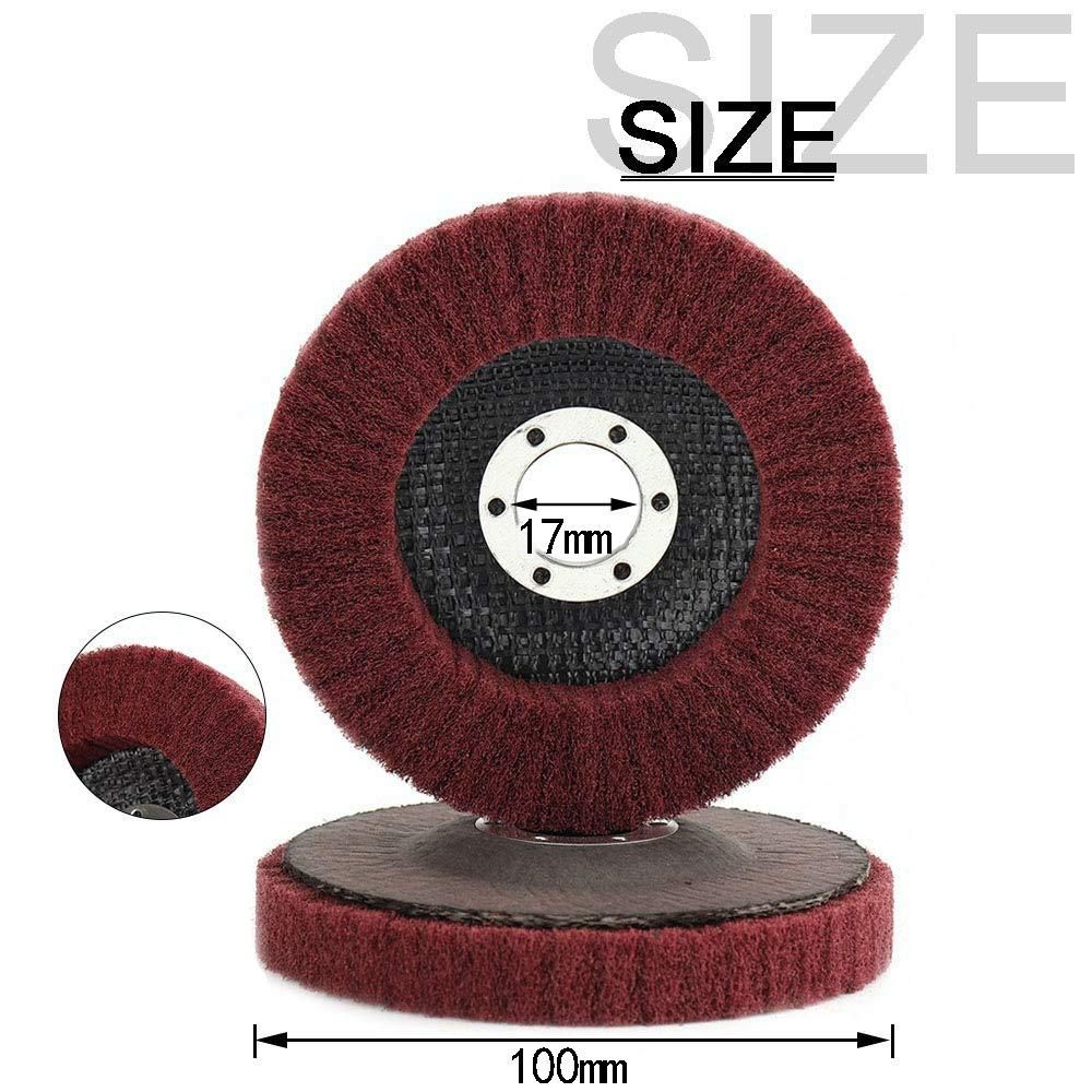 5Pcs 4 Inch Nylon Fiber Flap Disc Polishing Grinding Wheel,Scouring Pad Buffing Wheel for Angle Grinder