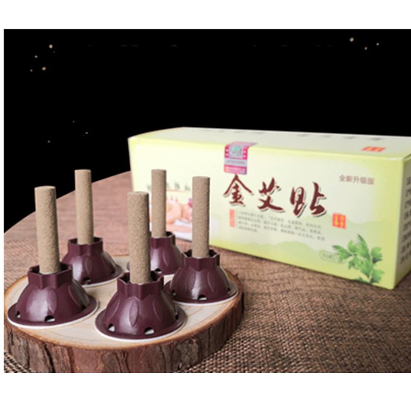 Acupuncture Roll Smokeless Mini Holder Roller Self-adhesive Moxibustion Box Sticker Stick 50pcs/set Massage Moxa Cream Artemisia