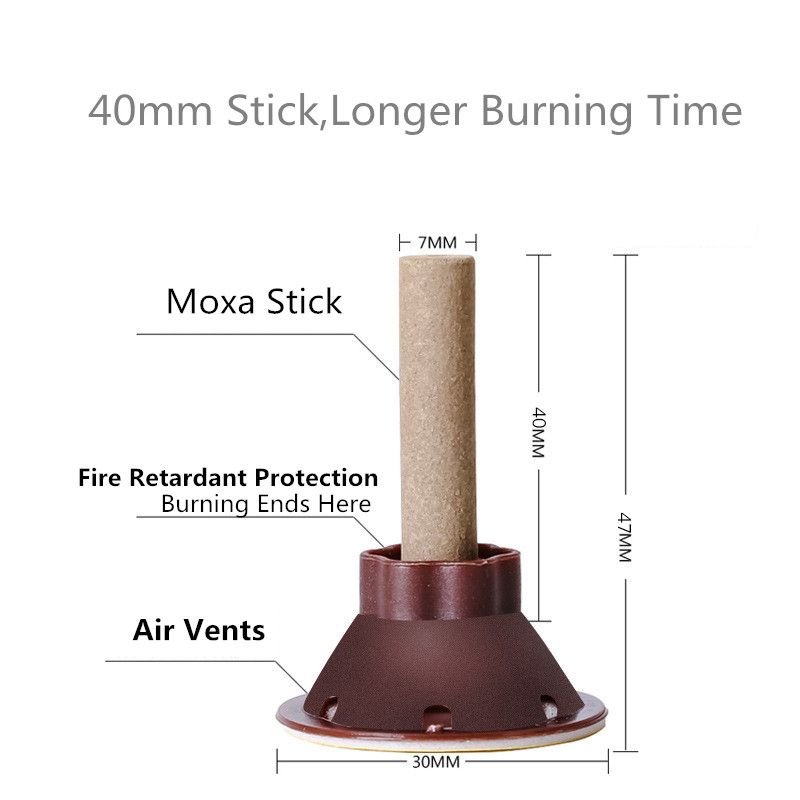 Acupuncture Roll Smokeless Mini Holder Roller Self-adhesive Moxibustion Box Sticker Stick 50pcs/set Massage Moxa Cream Artemisia