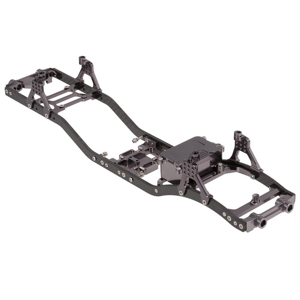 Carbon Fiber and Metal Chassis Frame Girder RC Car Frame for 1/10 Axial SCX10 D90 RC Car Rock Crawler