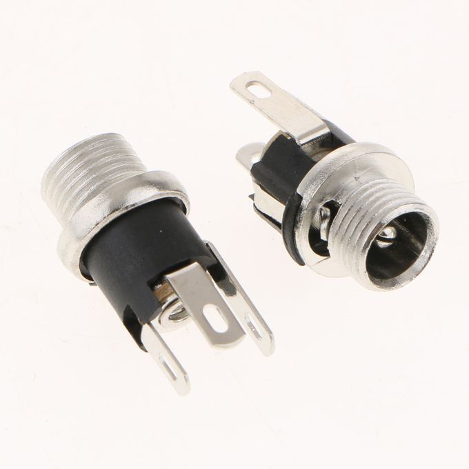 6Pieces DC Power Jack Socket Female Panel Mount Connector 5.5 X 2.1 Mm