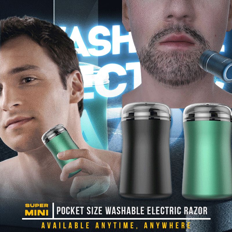 Pocket Size Washable Electric  Portable Safety 3 Head Mini  Rechargeable Men  Machine Shaving Beard Tools-Black
