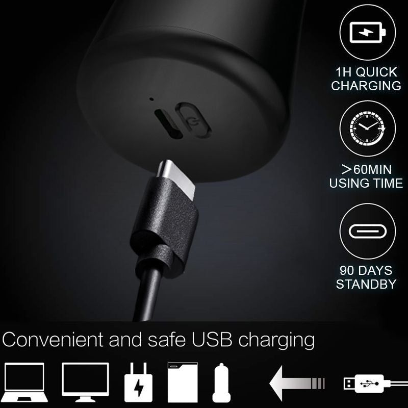 Pocket Size Washable Electric  Portable Safety 3 Head Mini  Rechargeable Men  Machine Shaving Beard Tools-Black