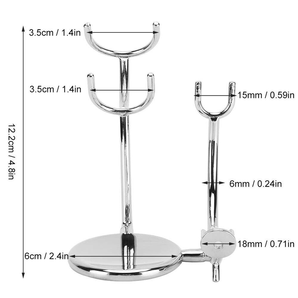 Manual  Holder Brush Soap Bowl Stand Multifunction Shaving Depilation Tools Metal Storage Rack Bathroom Supplies-Silver
