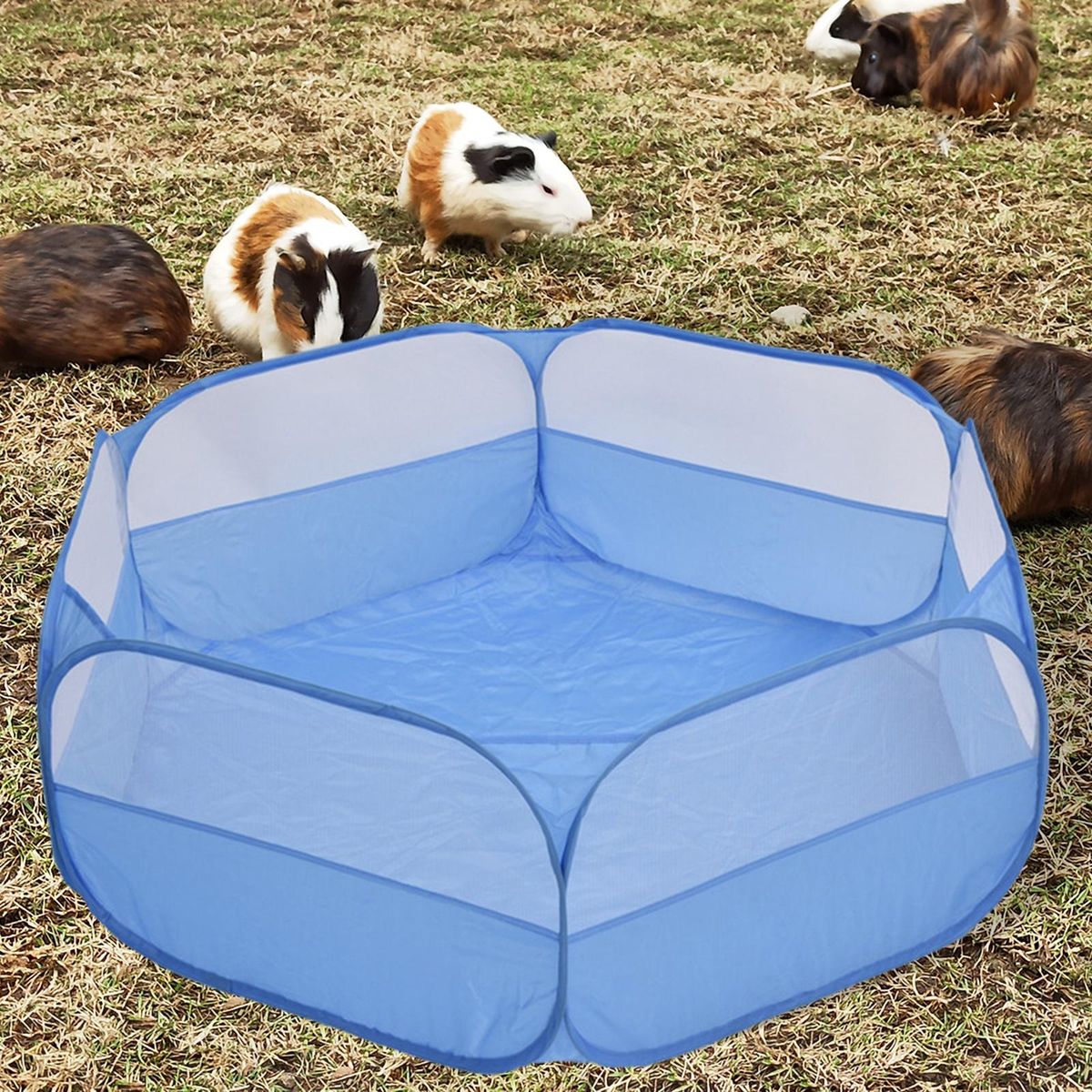 Folding Animal Playpen Yard Fence Breathable Transparent Without Cover