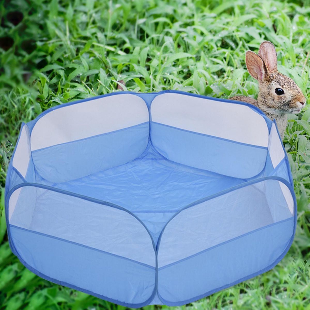 Folding Animal Playpen Yard Fence Breathable Transparent Without Cover
