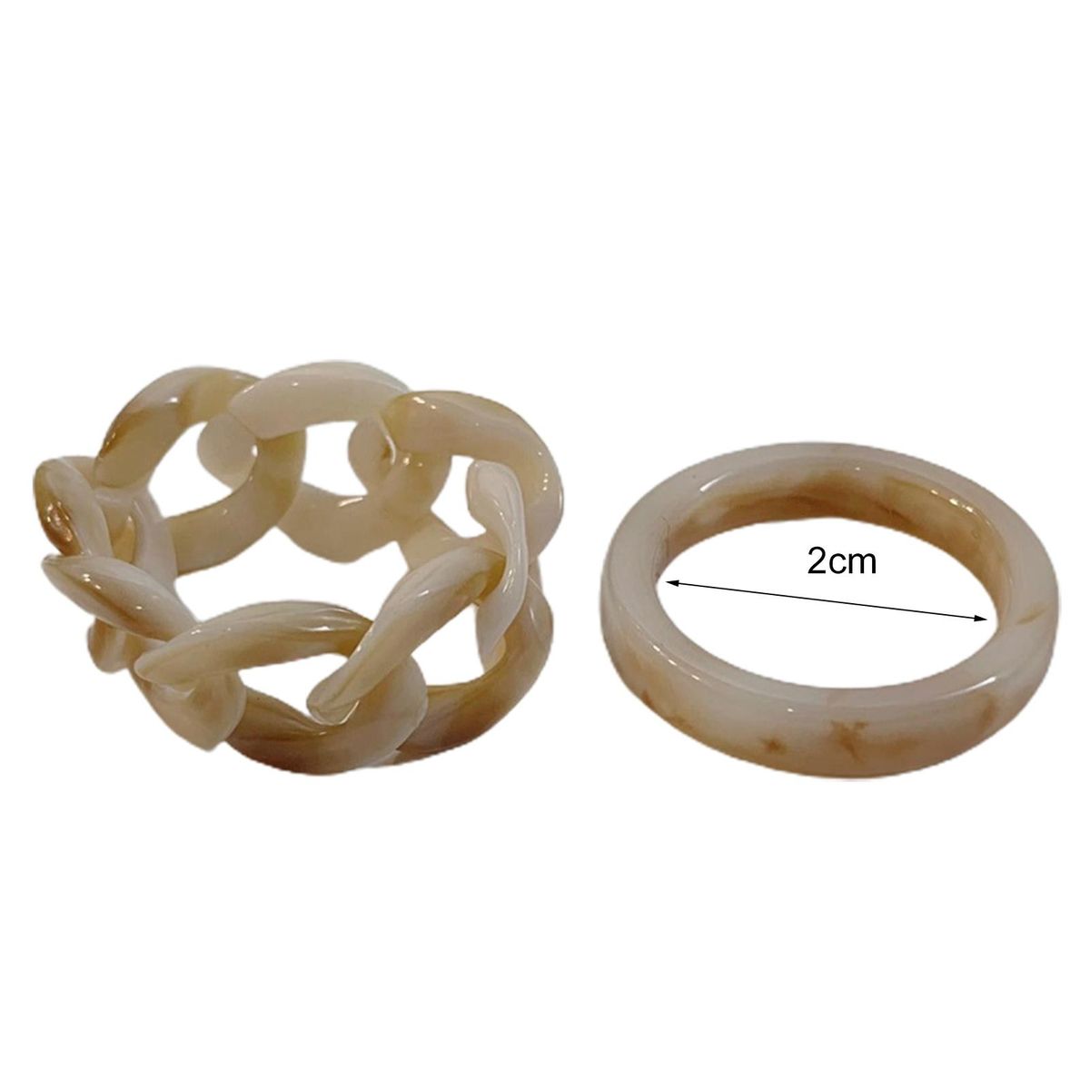 2Pcs Finger Rings Colorful All Match Resin Bendable-Red