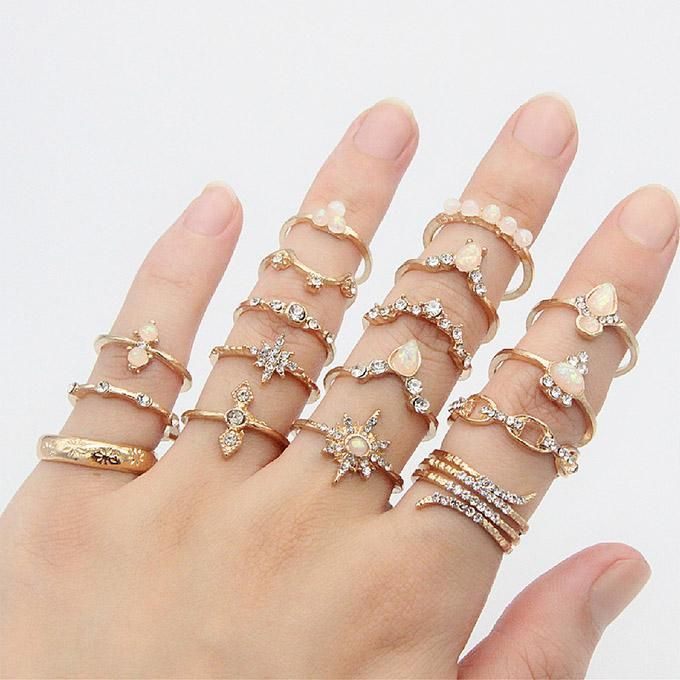 17 In 1 Knuckle Ring Set For Ladies