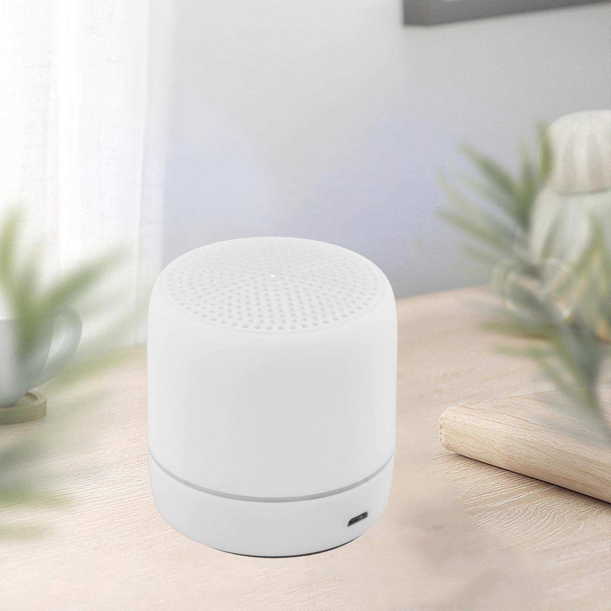 LED Wireless Speakers Practical USB Charging ABS White