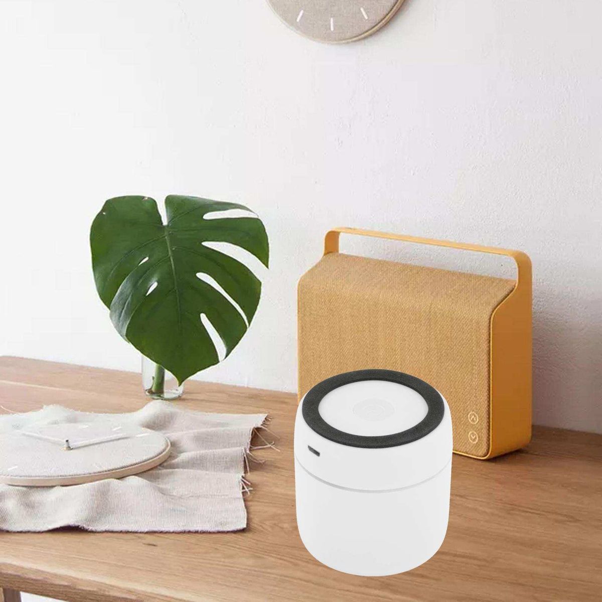 LED Wireless Speakers Practical USB Charging ABS White