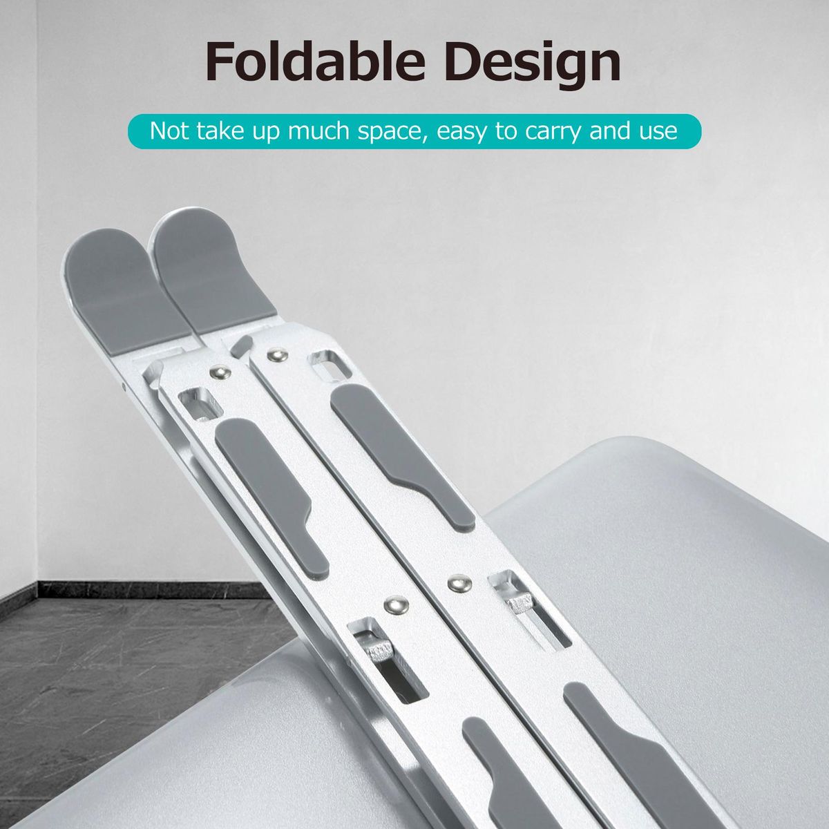 7-gear Adjustable Laptop Stand Portable Folding Aluminum Alloy Non-slip Laptop Tablet Bracket Stable Structure Silver