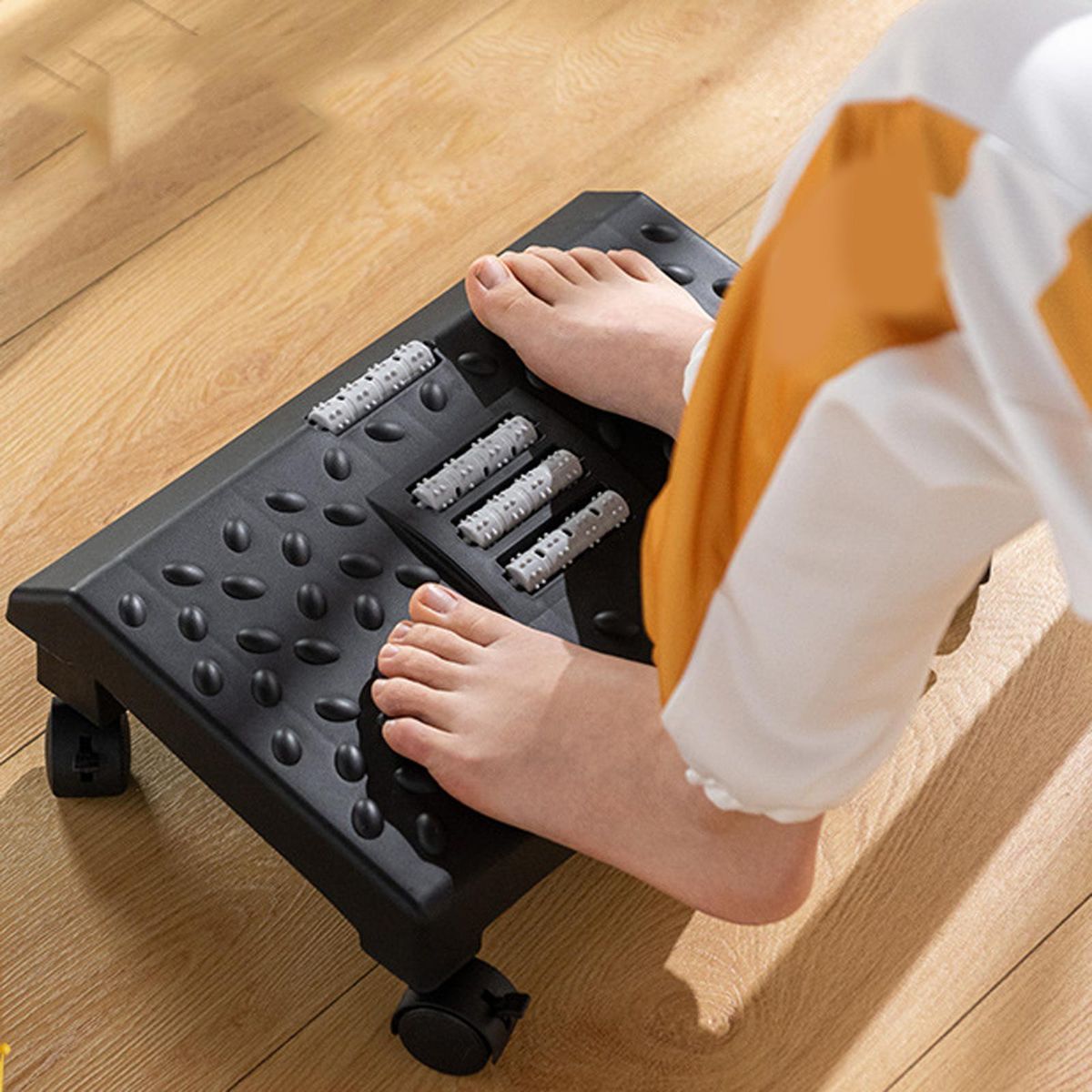 Under Desk Foot Rest With Massage Texture And Roller Comfort For