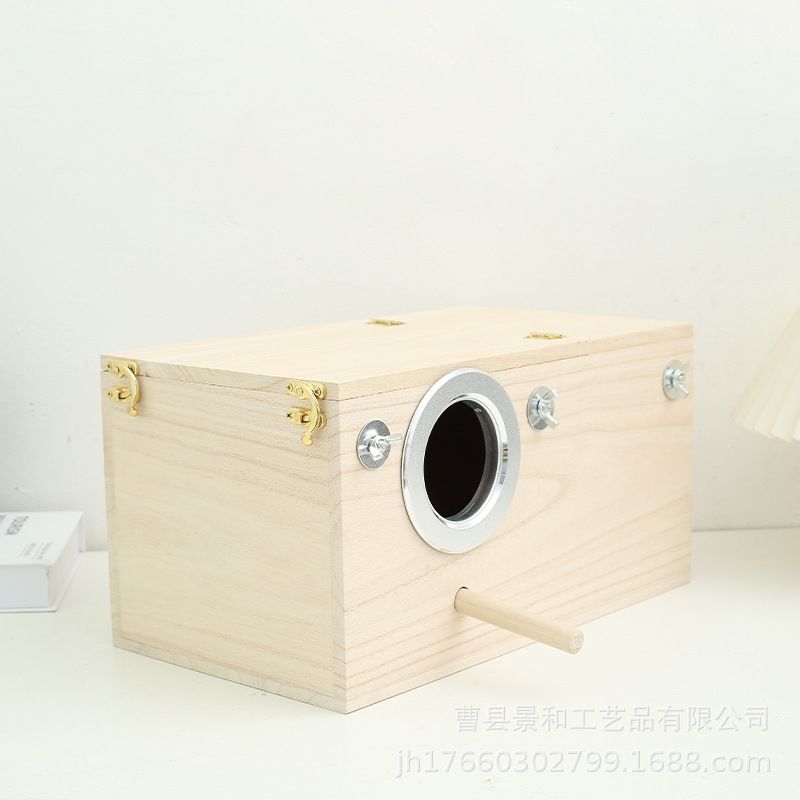 Horizontal Parrot Breeding Box Outdoor Solid Wood Hanging