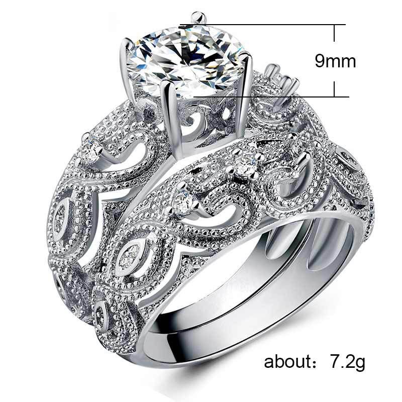 Love Diamond Engagement Ring Silver+ring Box