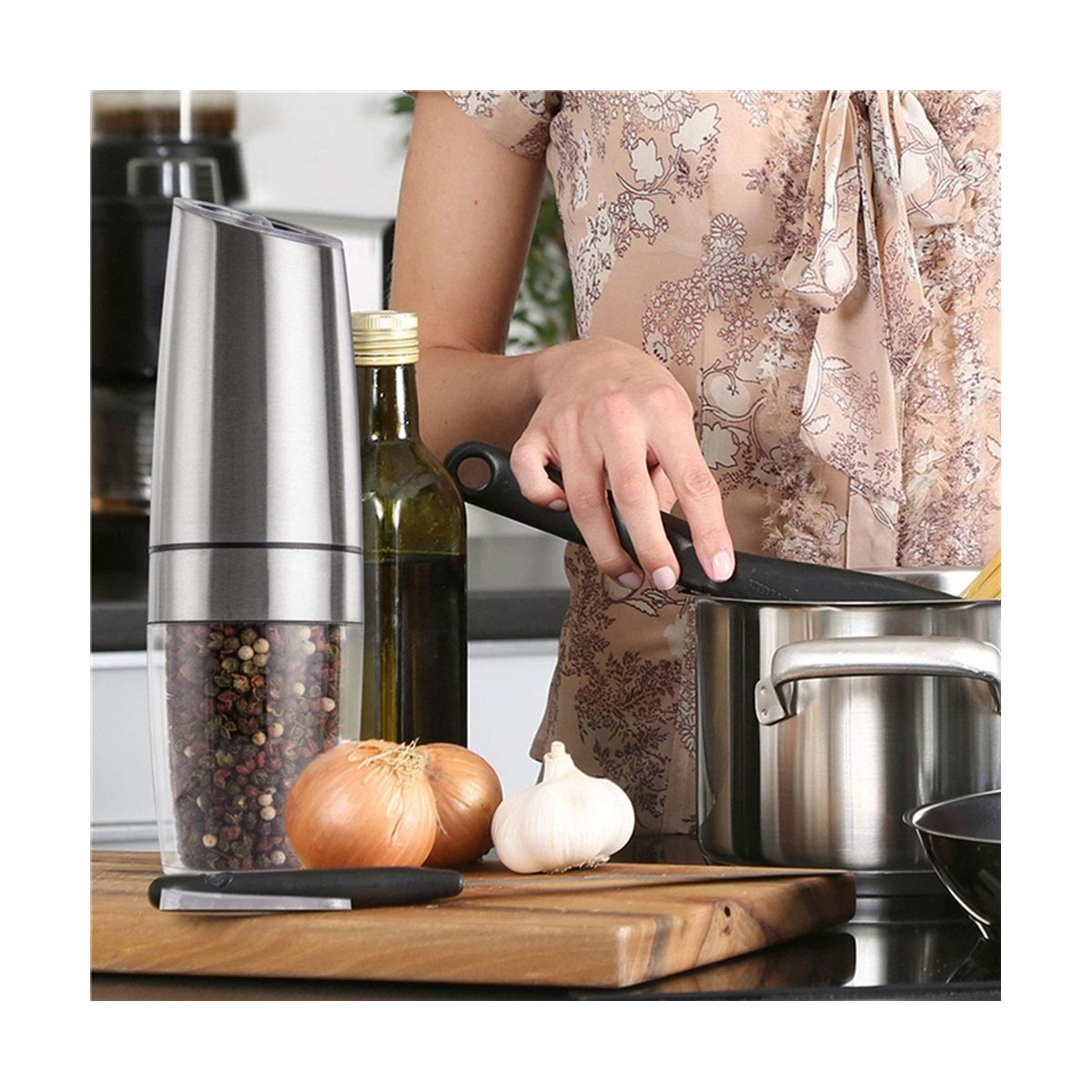 Electric Pepper Grinder Automatic Gravity Induction Salt
