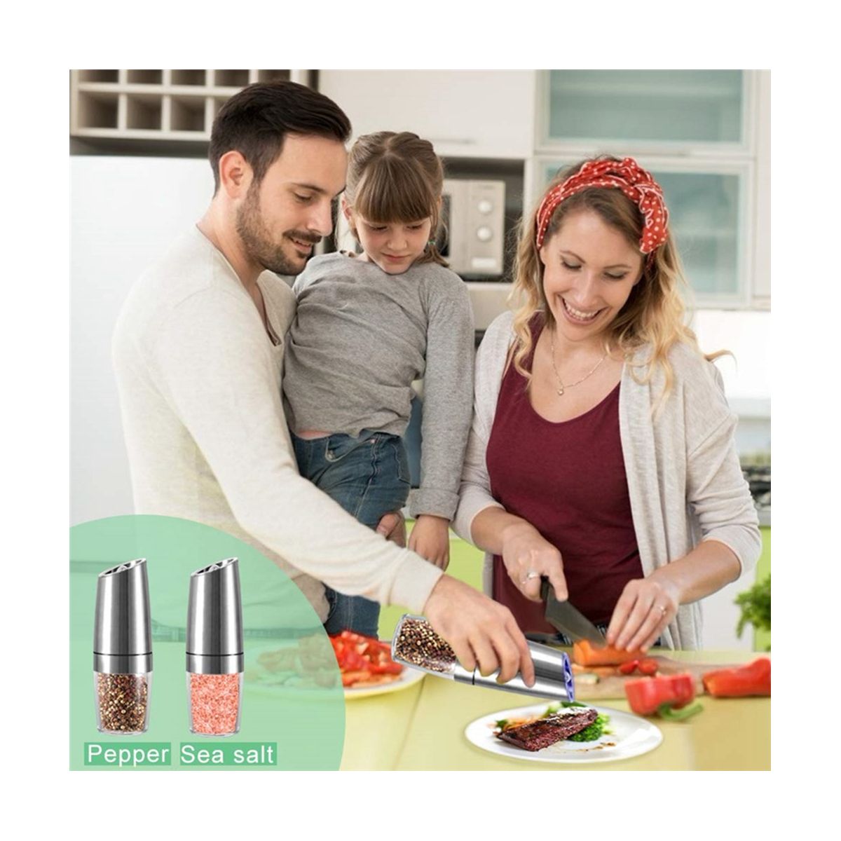 Electric Pepper Grinder Automatic Gravity Induction Salt