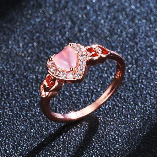 Women's Jewelry Rose Gold Rings Wedding Ring+ Ring Box