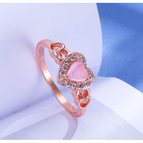 Women's Jewelry Rose Gold Rings Wedding Ring+ Ring Box