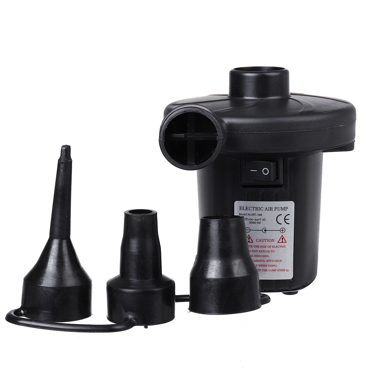 Portable Electric Air Pump Car & Household Air Pump For Air Bed Inflating Black