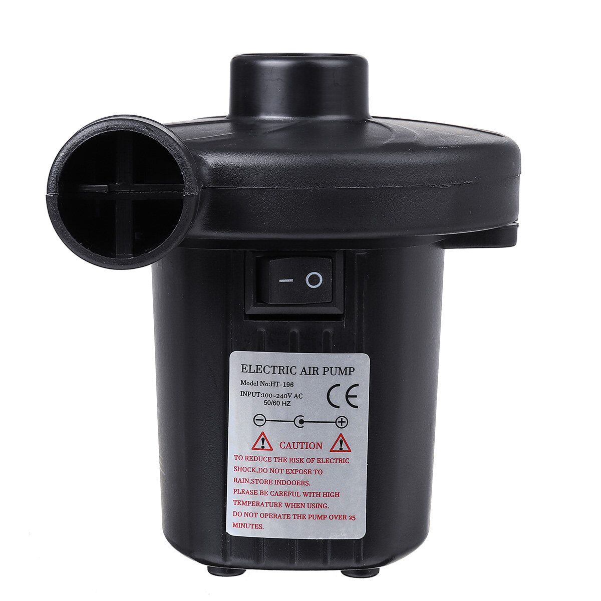 Portable Electric Air Pump Car & Household Air Pump For Air Bed Inflating Black