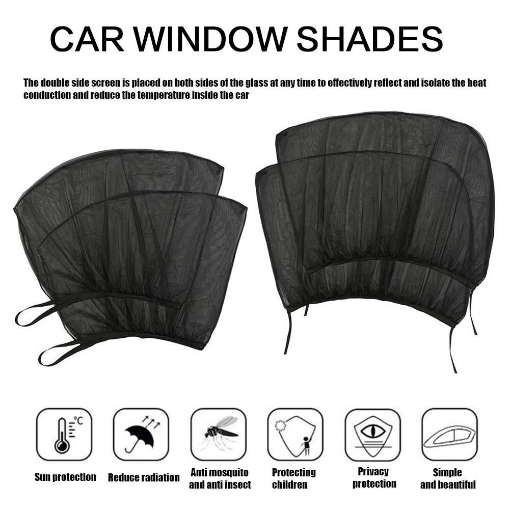 4PCS/SET Car Window Car Window Shades for Front and Back Window  Black
