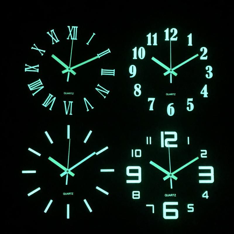 Wooden board luminous wall clock wooden fluorescent clock watch silent bedroom luminous street stall MDF product creativity 30CM Wooden board luminous - creative large characters