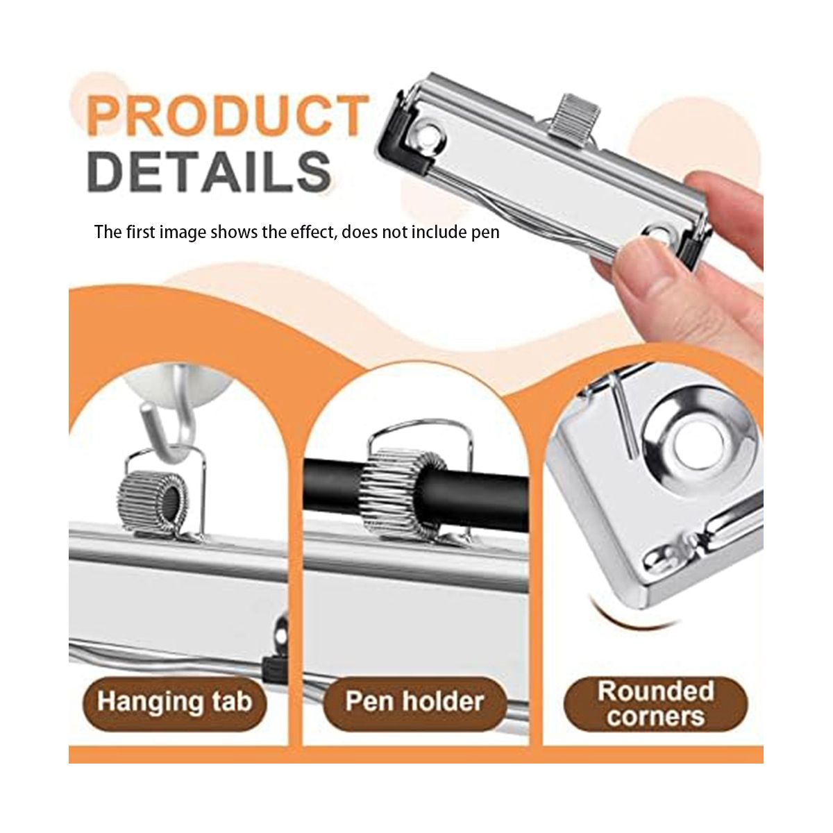 14 Pack Mountable Clipboard Clips with Pen Holder Clipboard Clips Hardware Clipboard Clamp Hardware for Office School