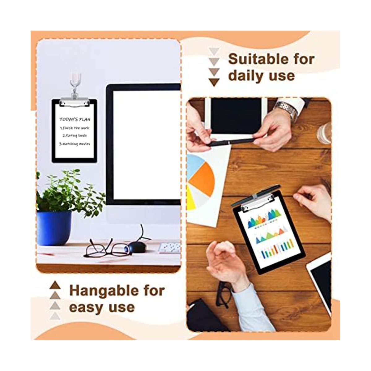 14 Pack Mountable Clipboard Clips with Pen Holder Clipboard Clips Hardware Clipboard Clamp Hardware for Office School