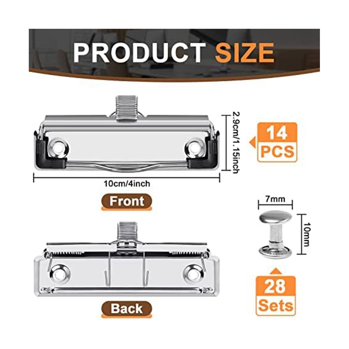 14 Pack Mountable Clipboard Clips with Pen Holder Clipboard Clips Hardware Clipboard Clamp Hardware for Office School