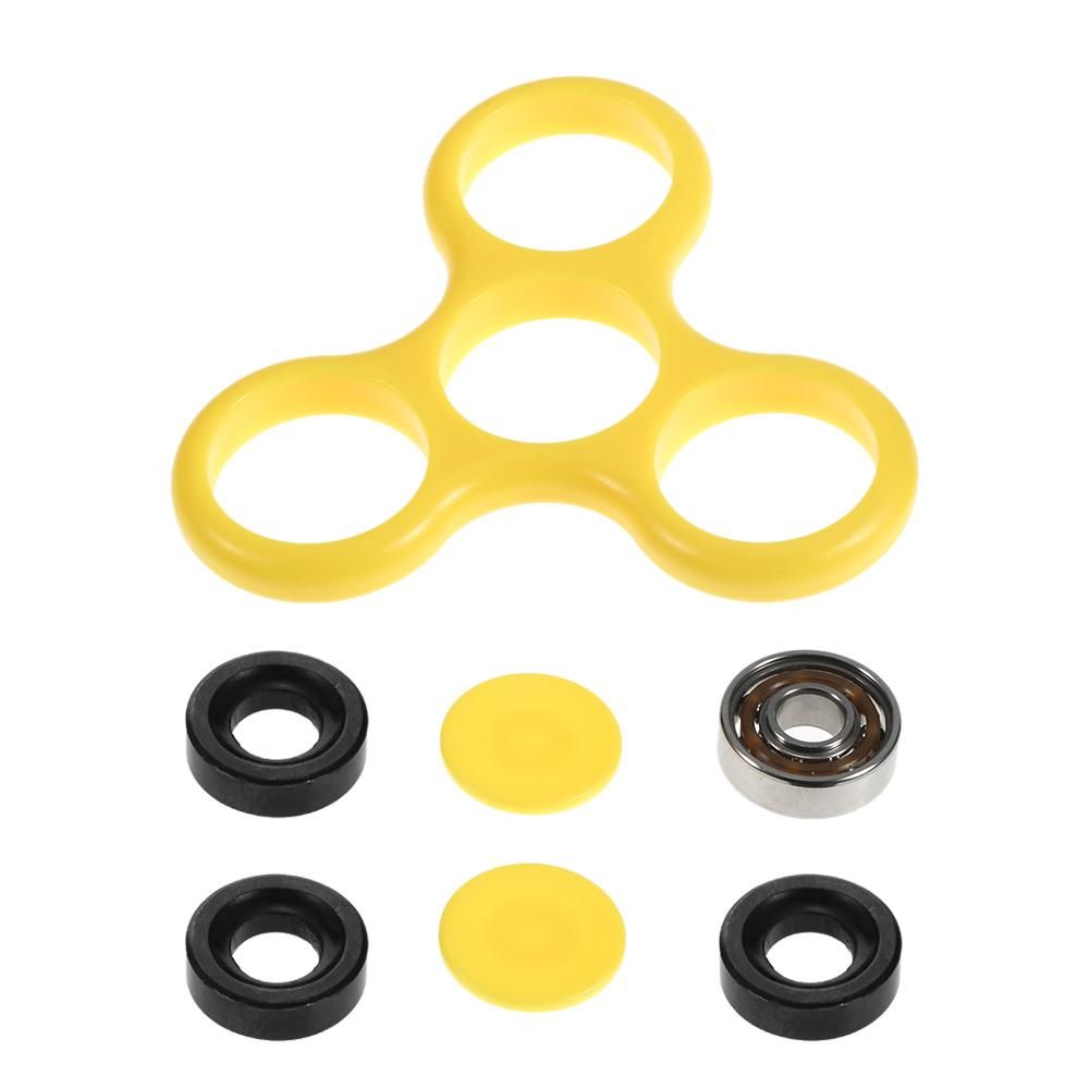 DIY Tri Fidget Spinner 360°Hand Finger Spinner Hybrid  Rotation Bearing Spin Widget Focus Toy Nylon PA Material for ADHD Anxiety Boredom Adults Children Killing Time Yellow