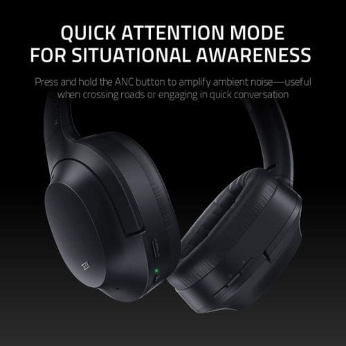 Opus Active Noise Cancelling Anc Wireless Headphones: 25 Hr Battery - Midnight Blue