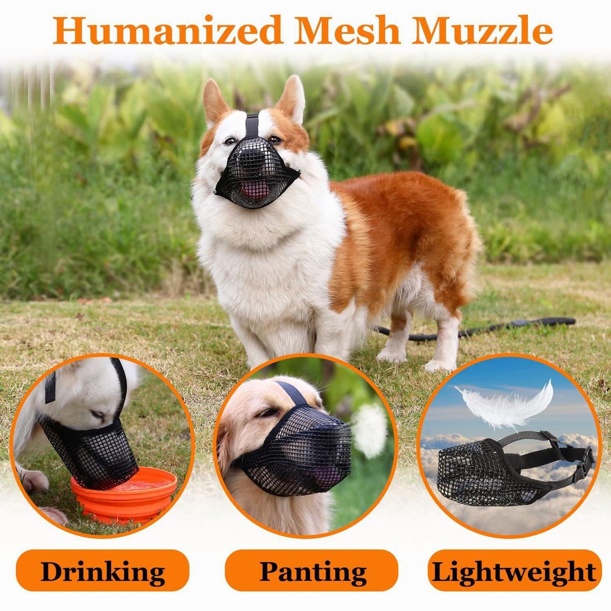 Dog Mouth Guard Pet Dog Anti-eating Face Cover Black