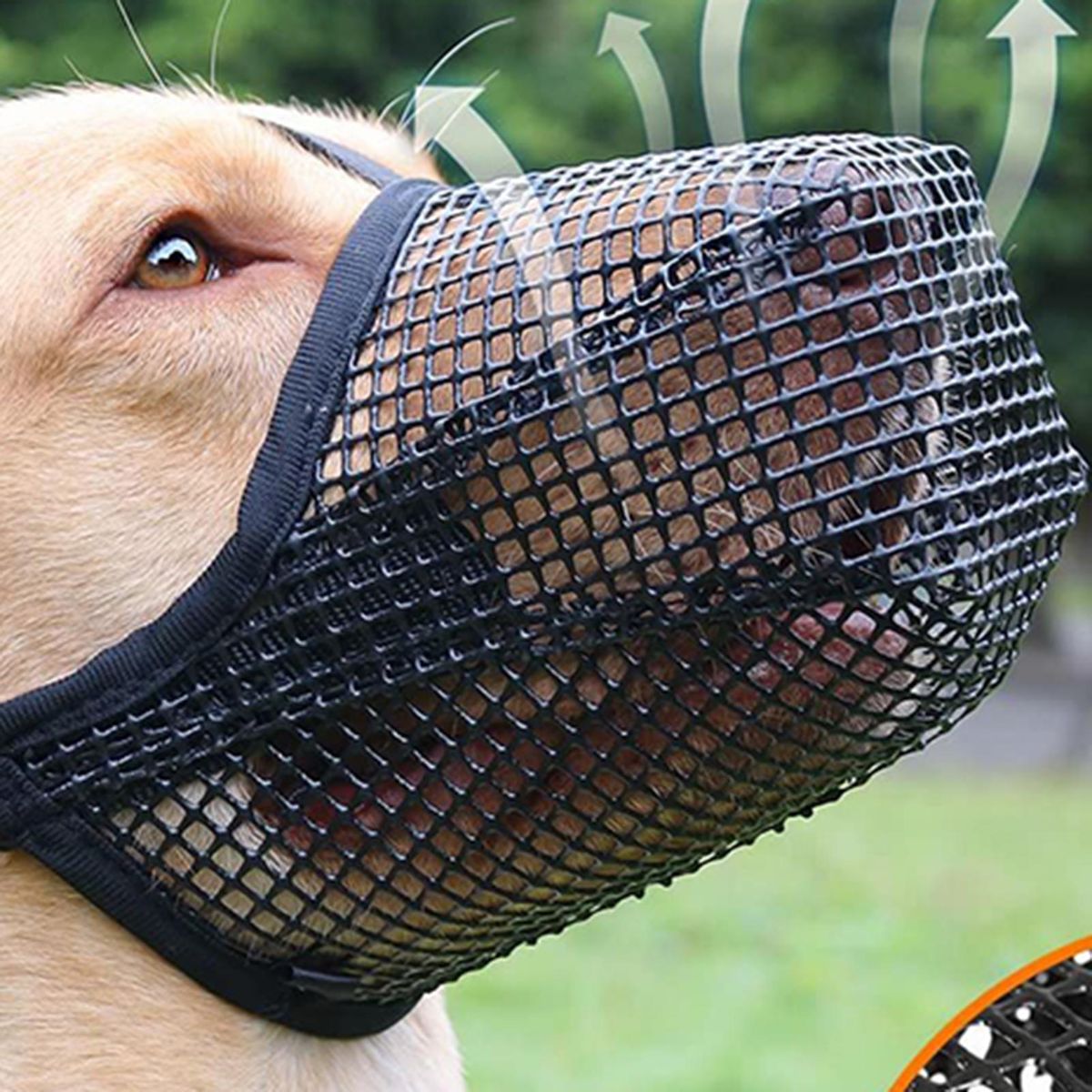 Dog Mouth Guard Pet Dog Anti-eating Face Cover Black