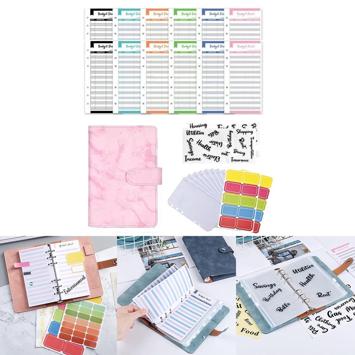 A6 Notebook Binder Loose Leaf Paper With Pink