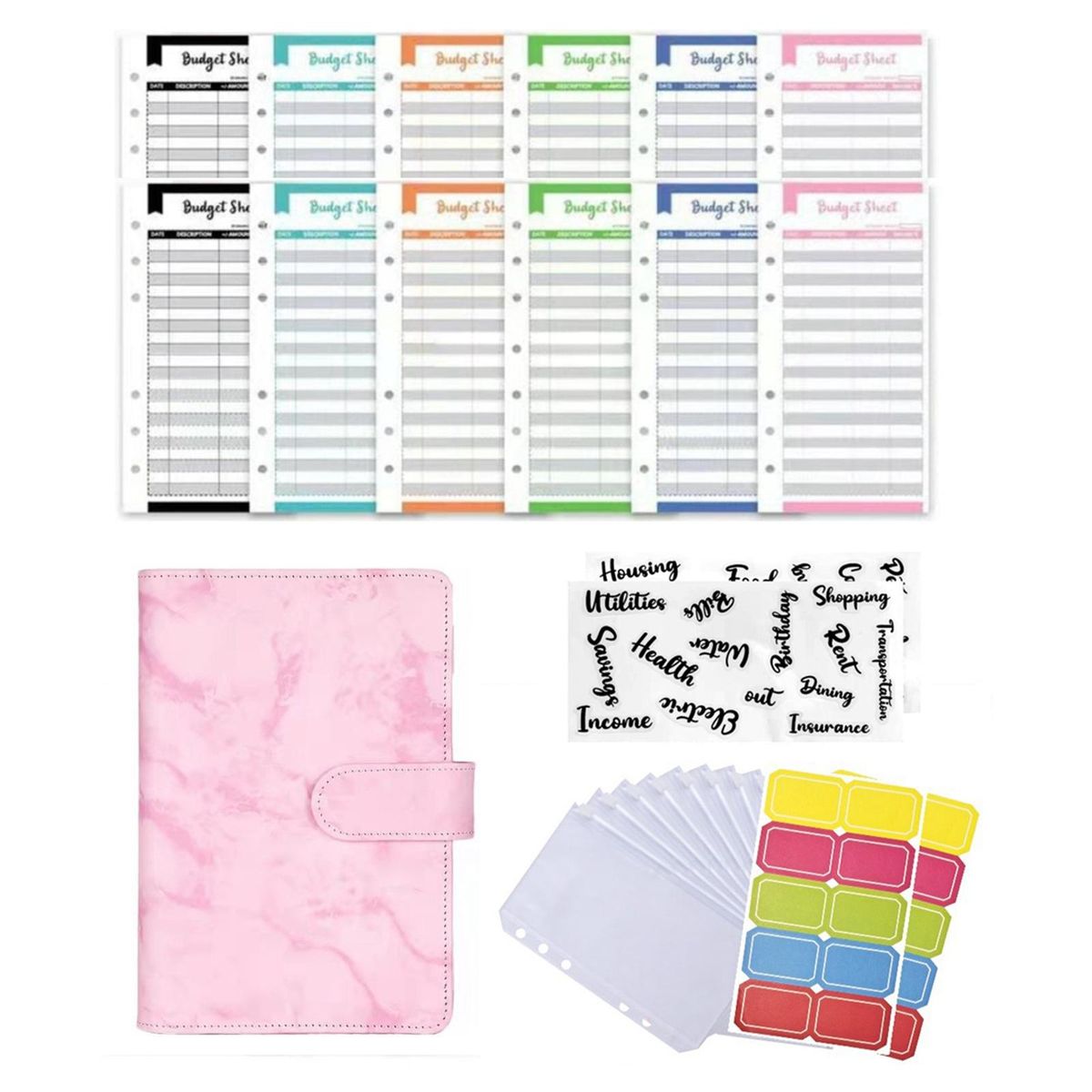 A6 Notebook Binder Loose Leaf Paper With Pink
