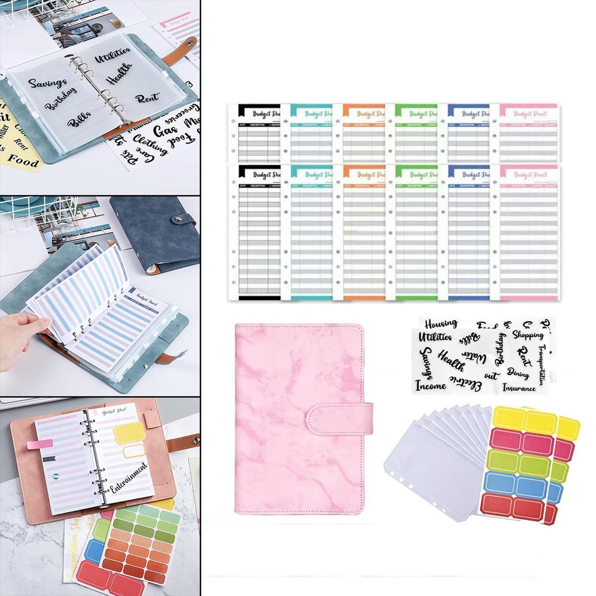 A6 Notebook Binder Loose Leaf Paper With Pink