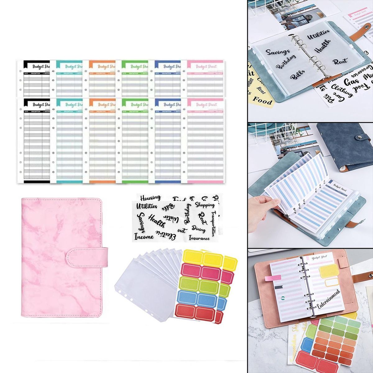 A6 Notebook Binder Loose Leaf Paper With Pink