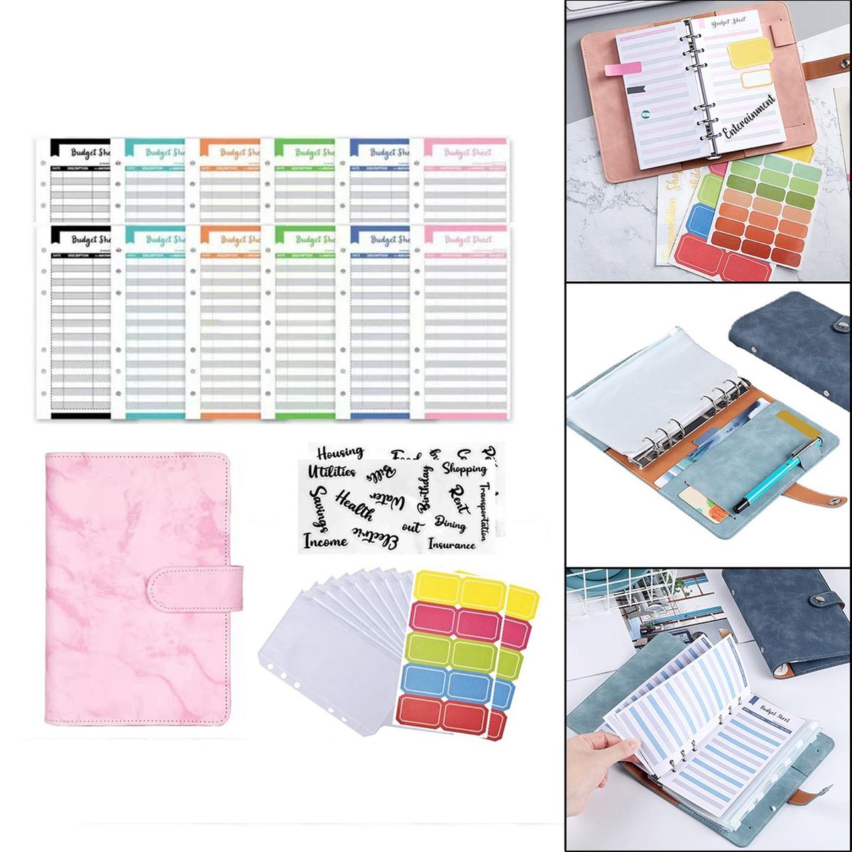 A6 Notebook Binder Loose Leaf Paper With Pink