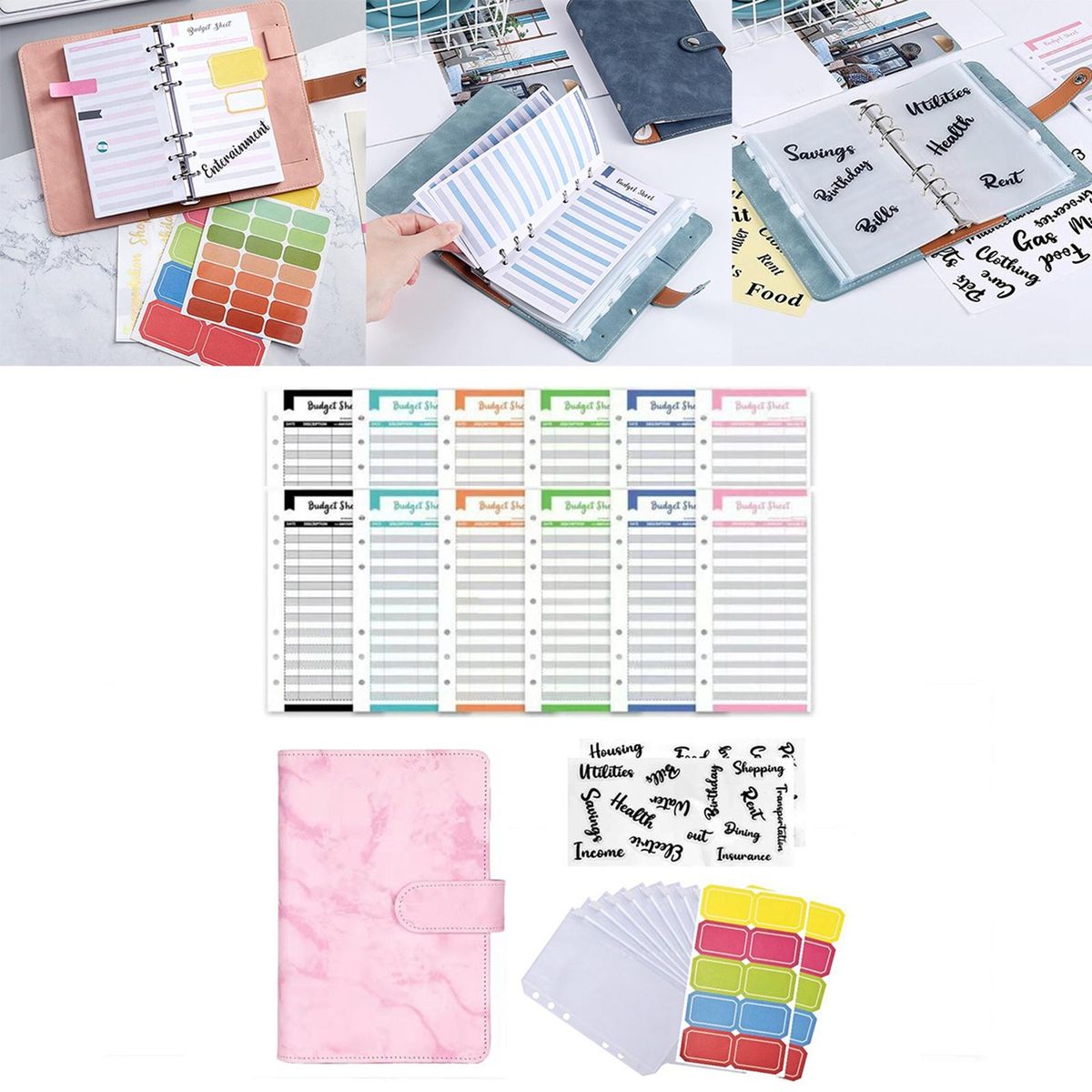 A6 Notebook Binder Loose Leaf Paper With Pink