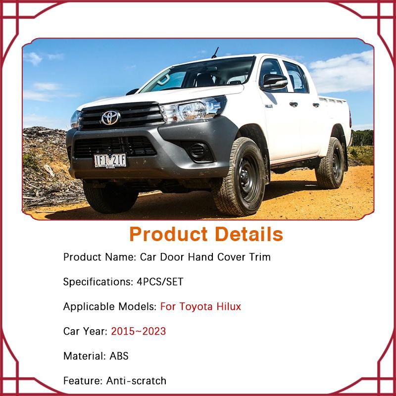Car Door Handle Cover Trim For Toyota Hilux AN110 AN120 AN130 2016~2023 Scratch Chromium Styling Exterior Parts Car Accessories