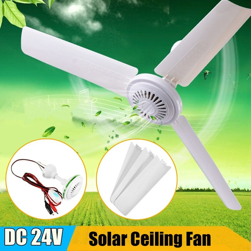 Warmtoo 1Pcs DC 24v 6W Solar Ceiling Fan With Switch 3