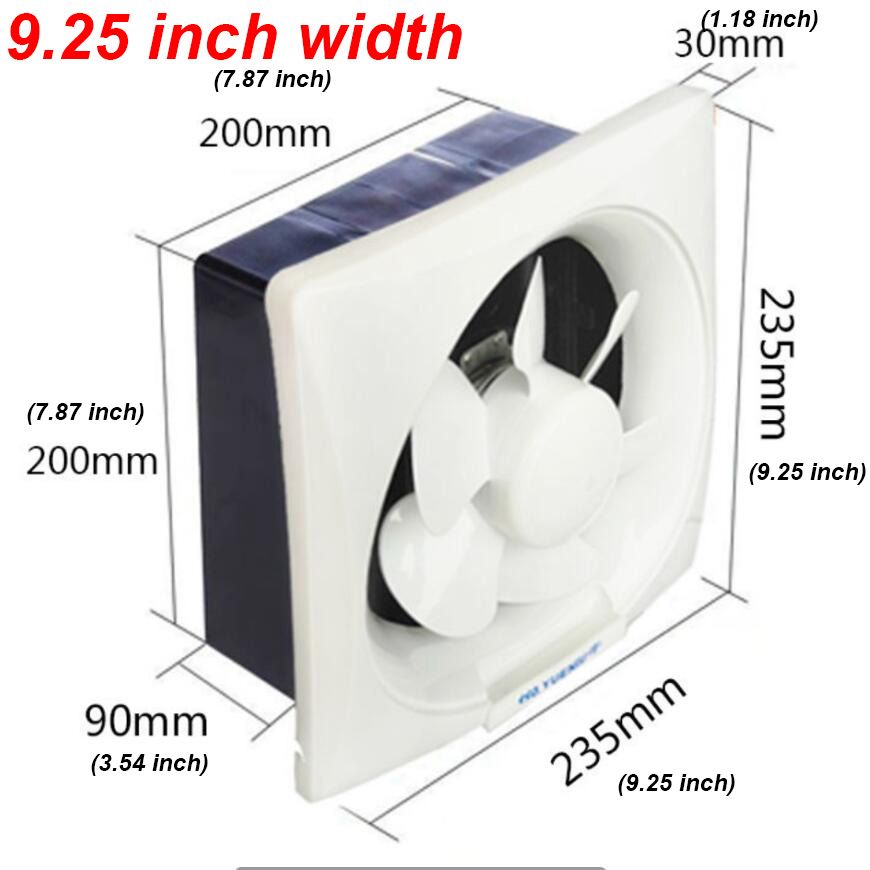 220V Exhaust Fan 9.25-13.11 Inch Extractor Window Shutter