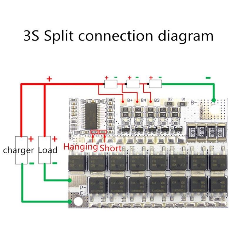 3S BMS 12V 100A Li-Ion LMO Ternary Lithium Battery Protection Circuit Board Li-Polymer Balance Charging Module