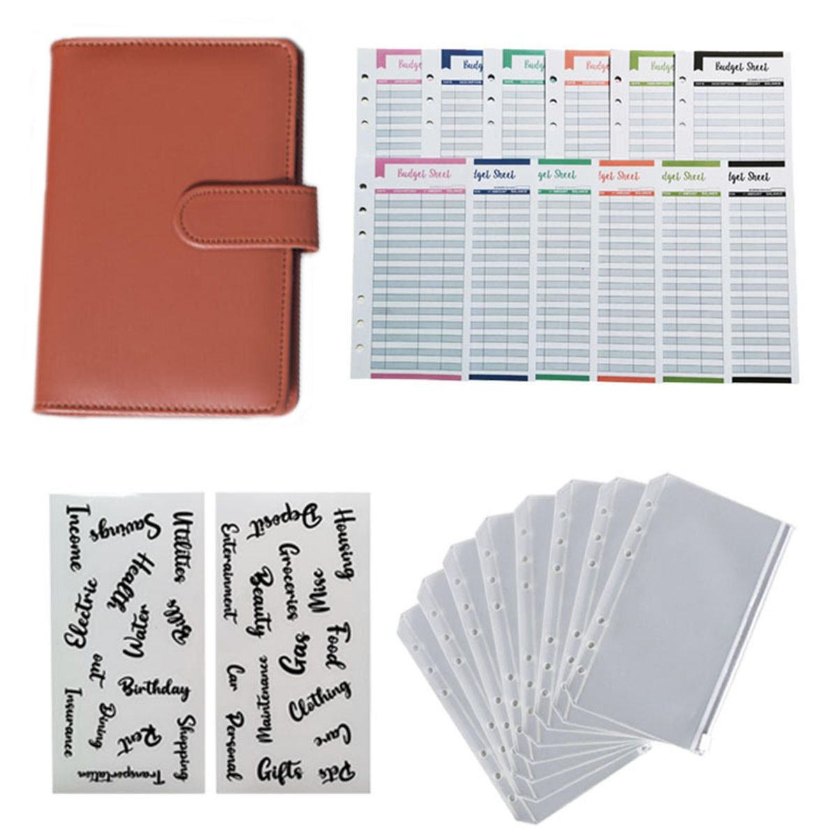 6 Ring Notebook Binder 8 Plastic Binder Pockets For Budget Brown