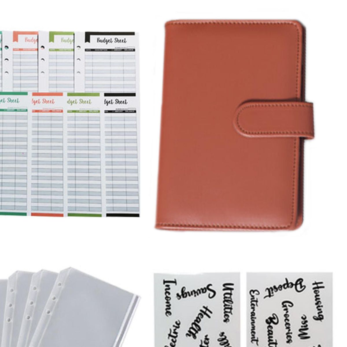6 Ring Notebook Binder 8 Plastic Binder Pockets For Budget Brown