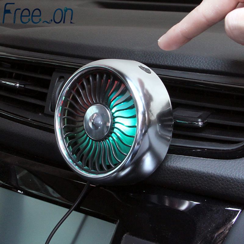 Electric Car Fan 3 Speed Adjustment USB Dual Head Car Auto